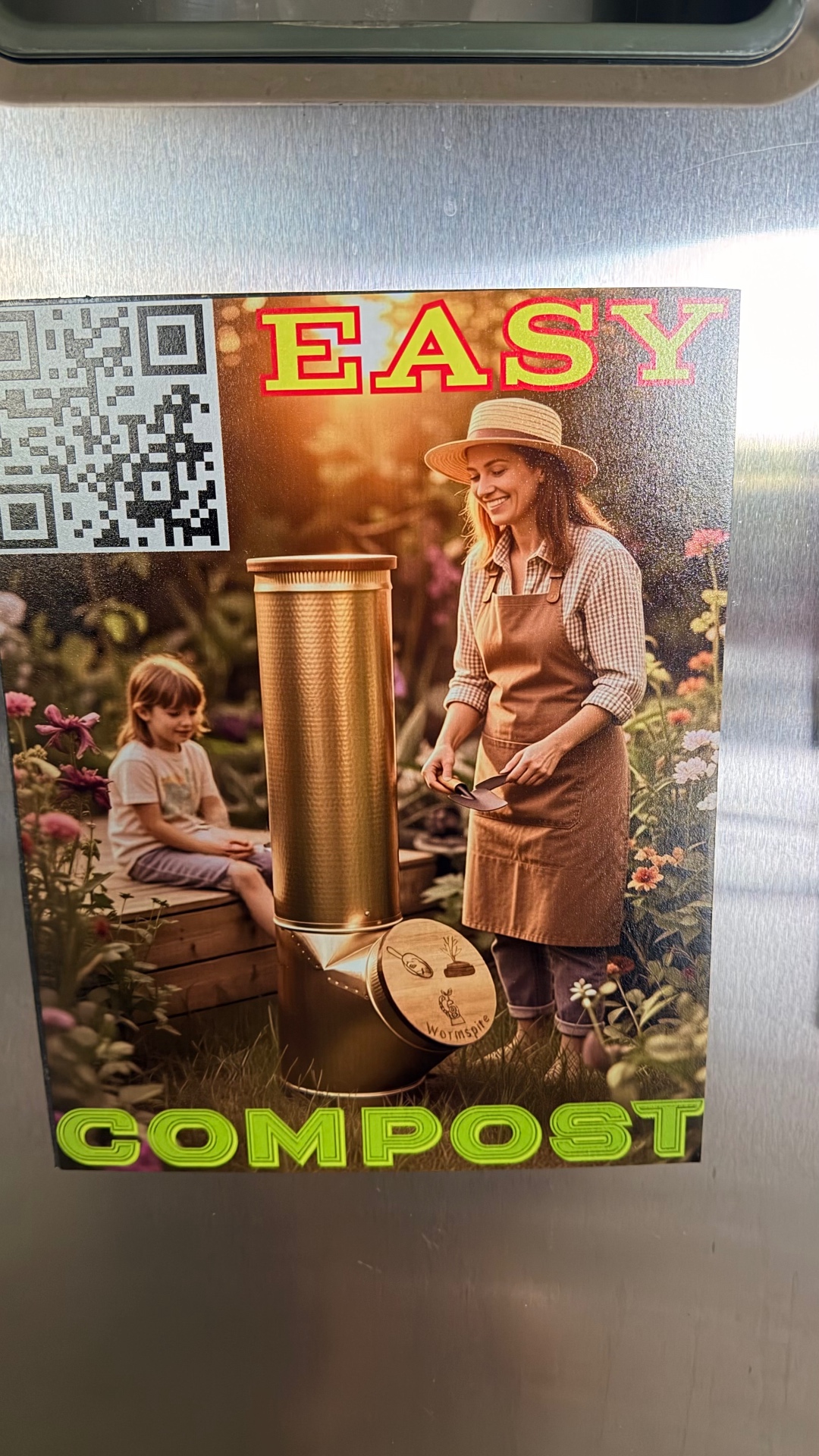 8 x 11 inch Wormspire vehicle magnet, full-color UV printed with a QR code