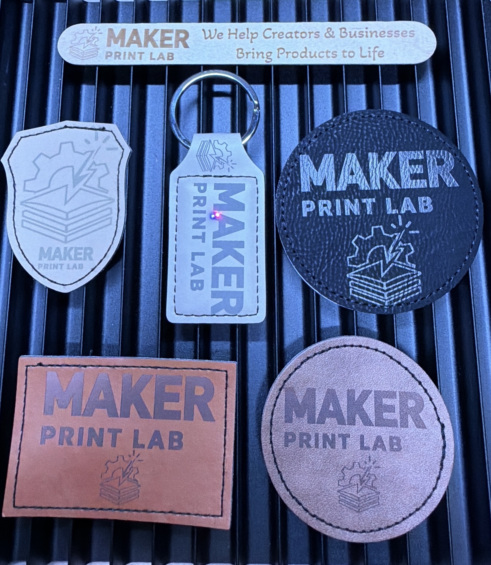 Branded leather goods set