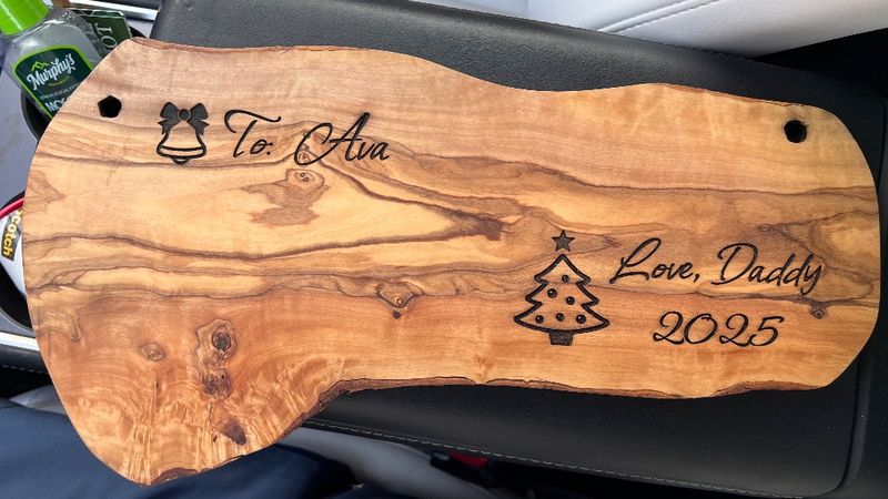 UV printed wood panel prepared for laser cutting